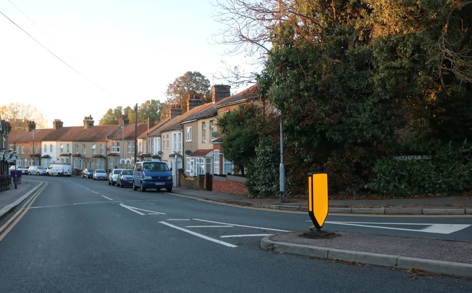 Clarence Road in Grays, a residential street of terraced houses