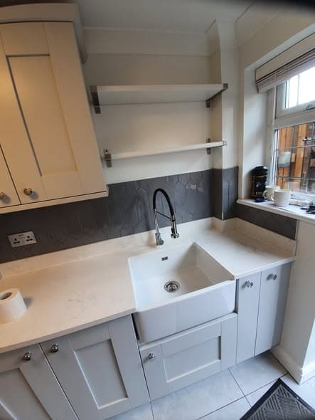 Utility room install, shaker units and butler sink — photo 3