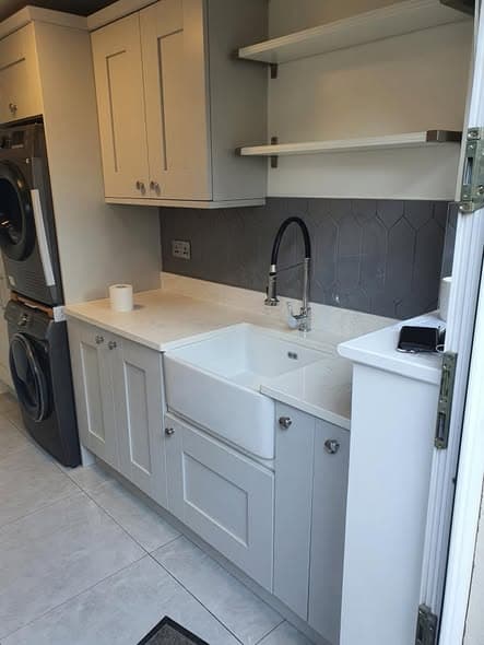 Utility room install, shaker units and butler sink — photo 2